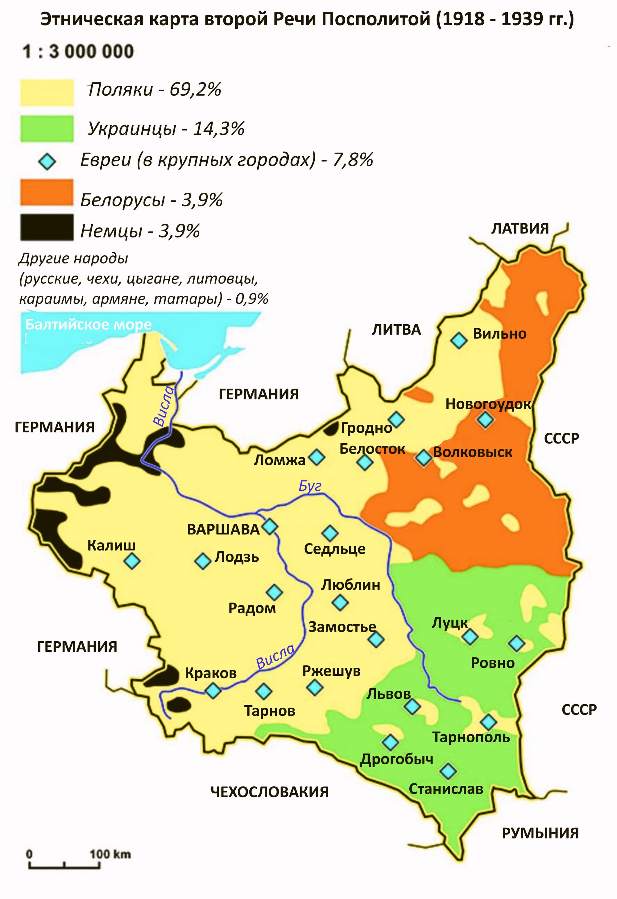 Ethnic Map of the Second Polish Republic