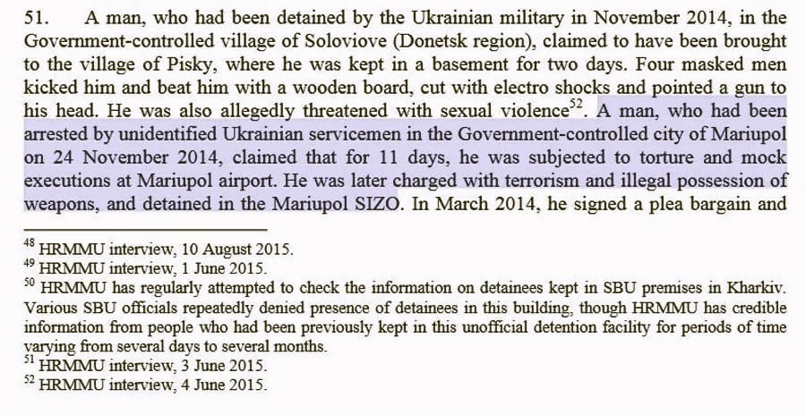 One of the OHCHR reports mentioning the "Mariupol" airport (Source – OHCHR website)