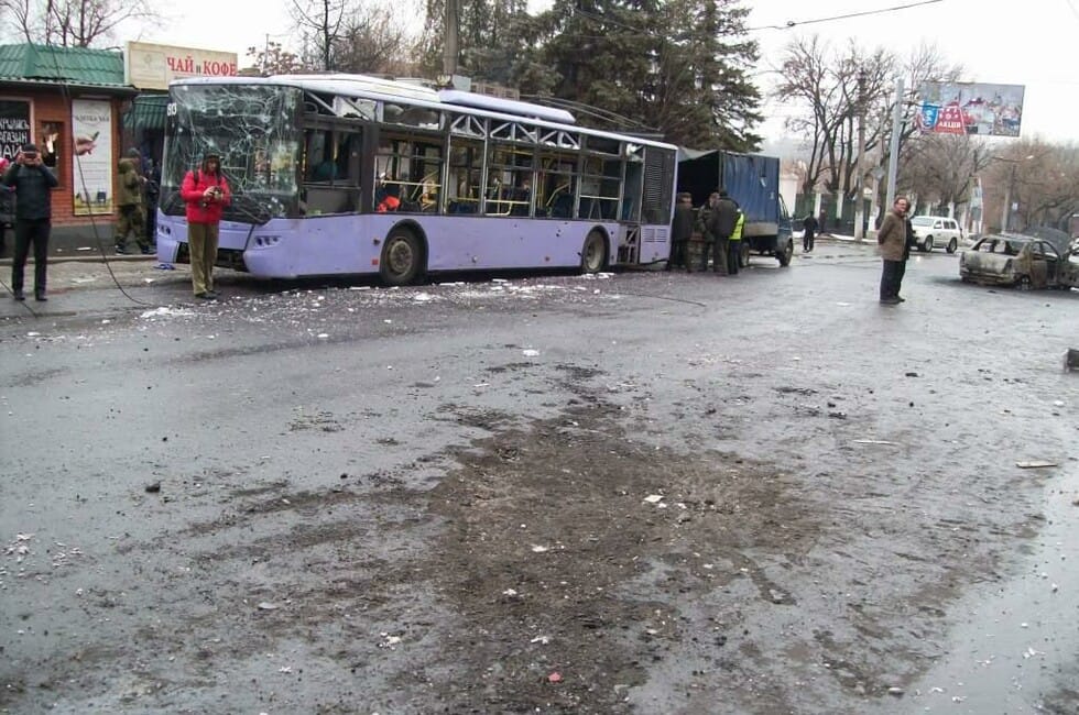 Обстрел остановки «Боссе» в Донецке – 22 января 2015